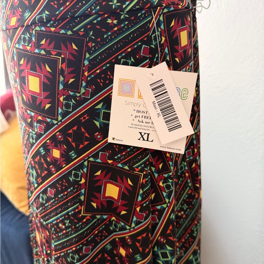 NWT!! 🖤🧡 LuLaRoe Colorful Geometric Maxi Skirt - Picture 3 of 5